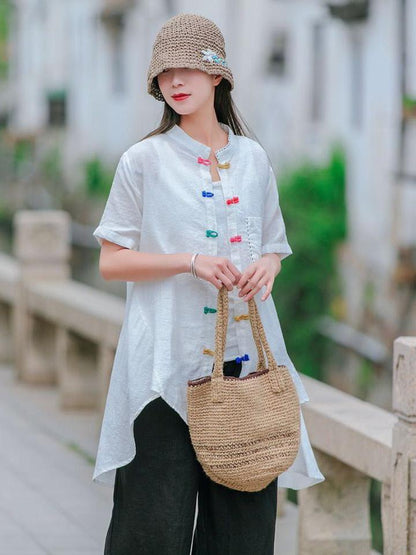Loose A-line Cropped Blouse