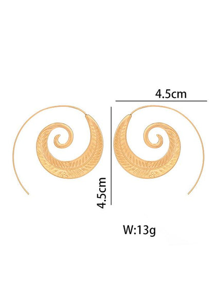 Bohemia Retro Alloy Hollow Earrings Accessories