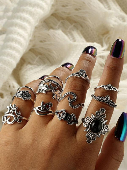 Vintage 13pcs Multi Shape Rings Accessories