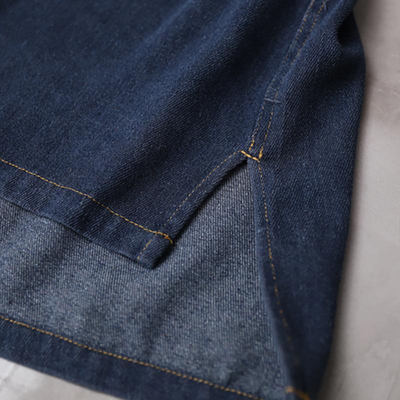 Buykud Frayed Casual Pure Color Loose Coat