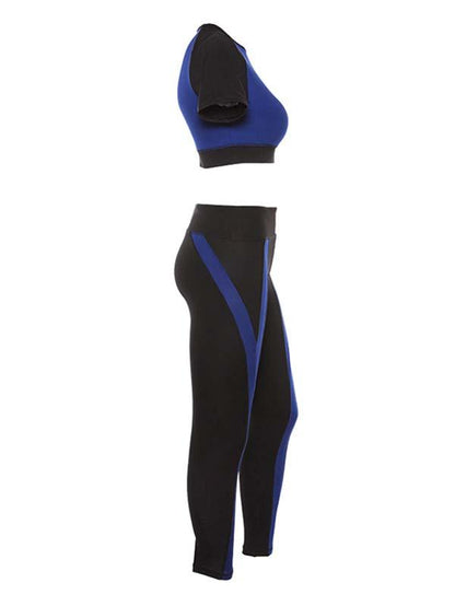 Pink Color-Block Yoga Suits