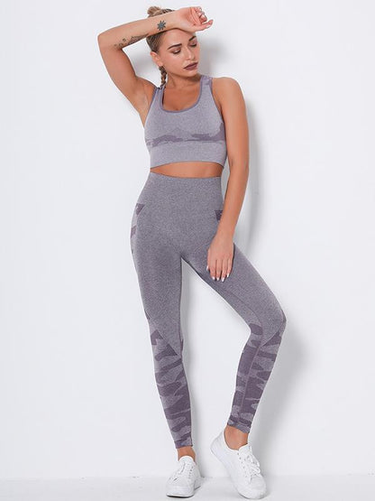 Camouflage Wrap High-Waisted High Elasticity  Yoga Suits