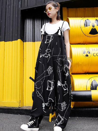 Vintage Loose Hong Kong Style Straight Leg Harem Pants