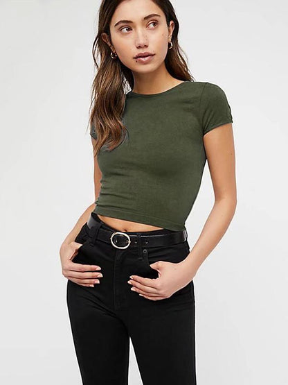 Short Sleeve Solid Wrap Tees