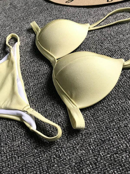 Solid Scrunch Bikini Swimsuit