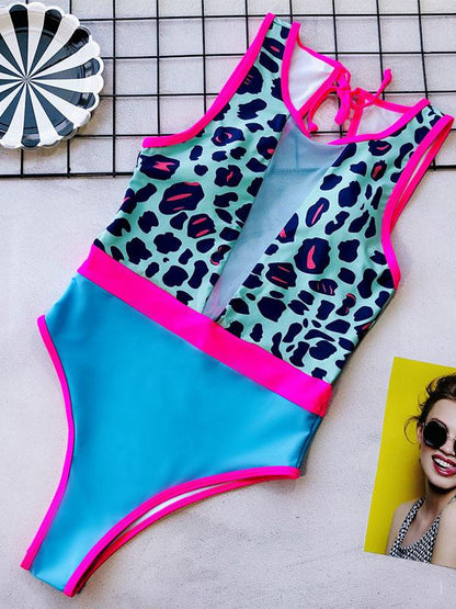 Split-Joint Thin Gauze One-Piece Swimsuit