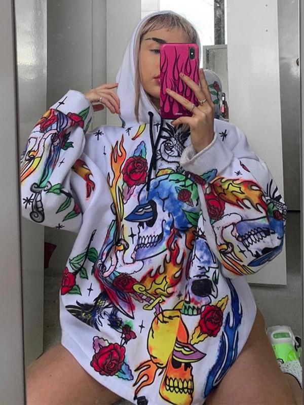 Digital Floral Printed Sports Sweatshirt