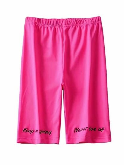 Solid Letter Printed Quick-dry Sports Shorts