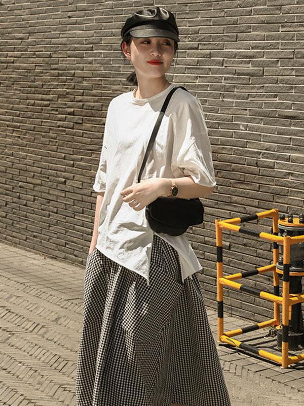 Cotton Pure Color T-shirt