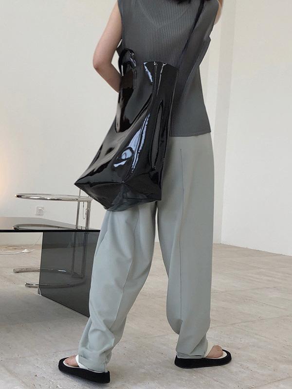 Casual Solid Column Pants Bottoms