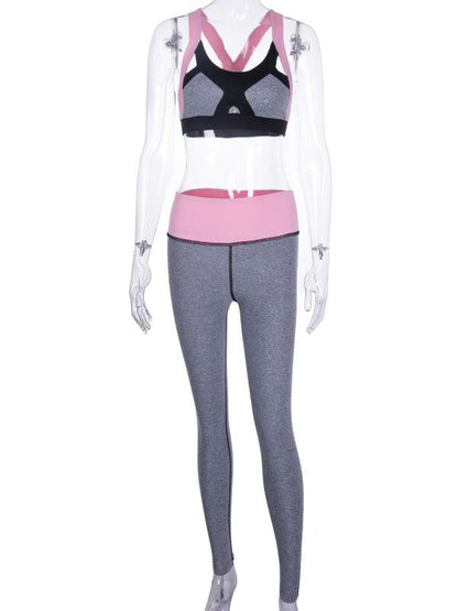 Color-block Sports Yoga Suits