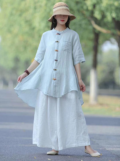 Loose A-line Cropped Blouse