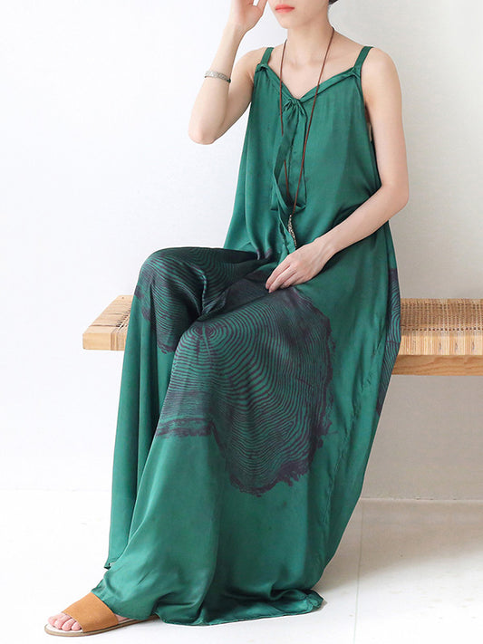 Stylish Printed Asymmetric Spaghetti-Neck Wide Leg Jumpsuits