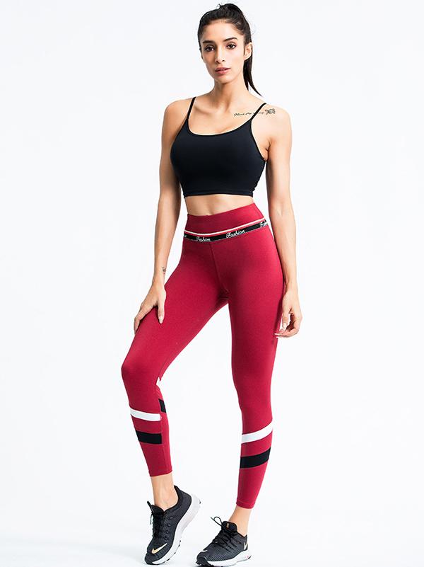 Sexy Wrap Sleeveless Contrast Color Yoga Suits