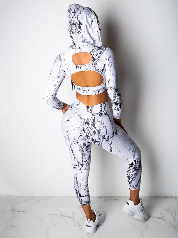 Floral V-Neck Yoga Suits