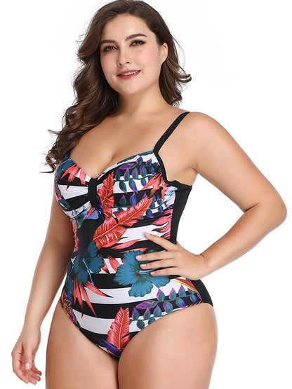 Printed Plus Size One Piece Swimwear