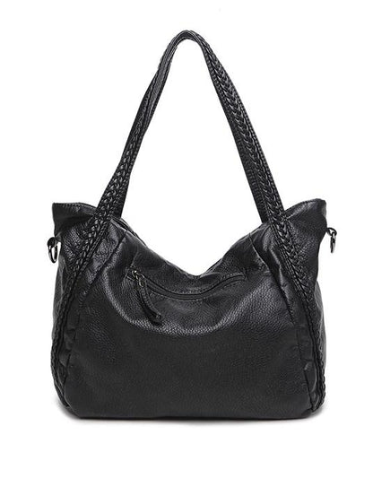 Black Zipper Single Shoulder Bag Tote Bag
