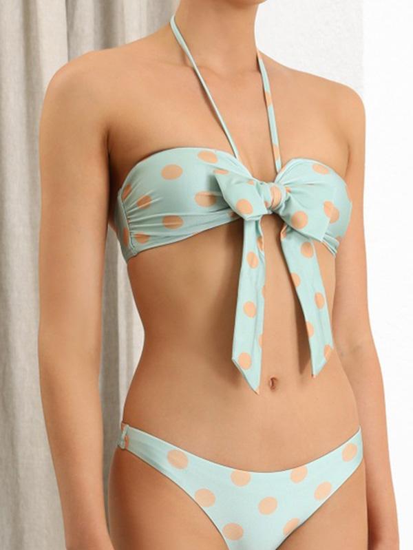 Retro Polka-Dot Bandge One-Piece Swimsuit
