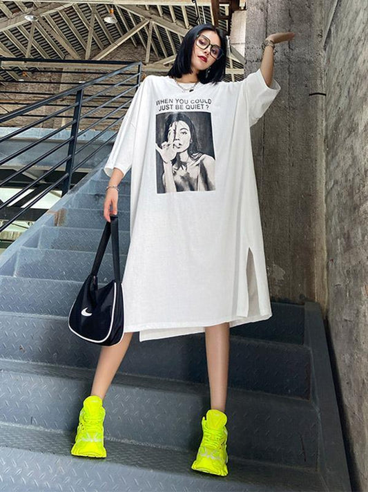 Original Printed Round-Neck Dress