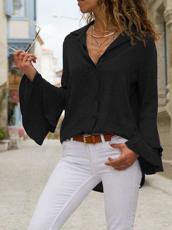 Solid Color Blouses&Shirts Top