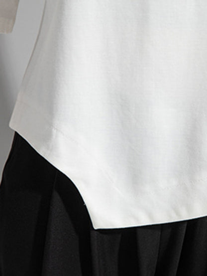 Stylish Asymmetric Irregular Clipping Round-Neck T-Shirt