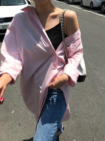 New Loose BF Style Long Shirt Dress