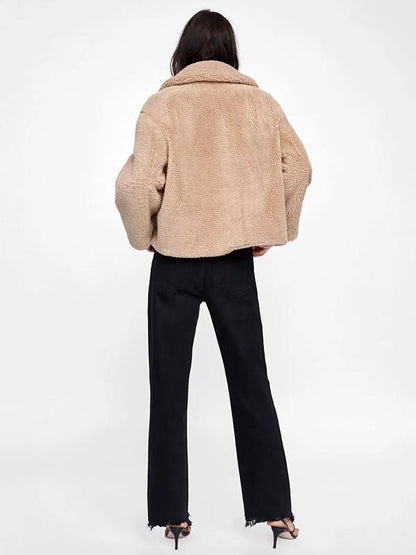 Lapel Solid Button Outwear