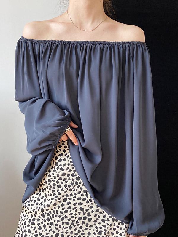Loose Off Shoulder Chiffon Blouses