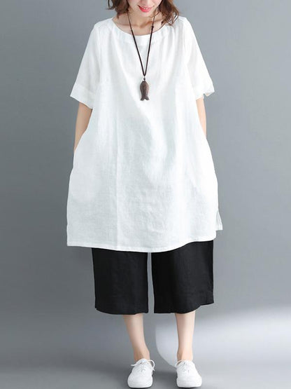 Casual Solid Short Sleeves Shirt