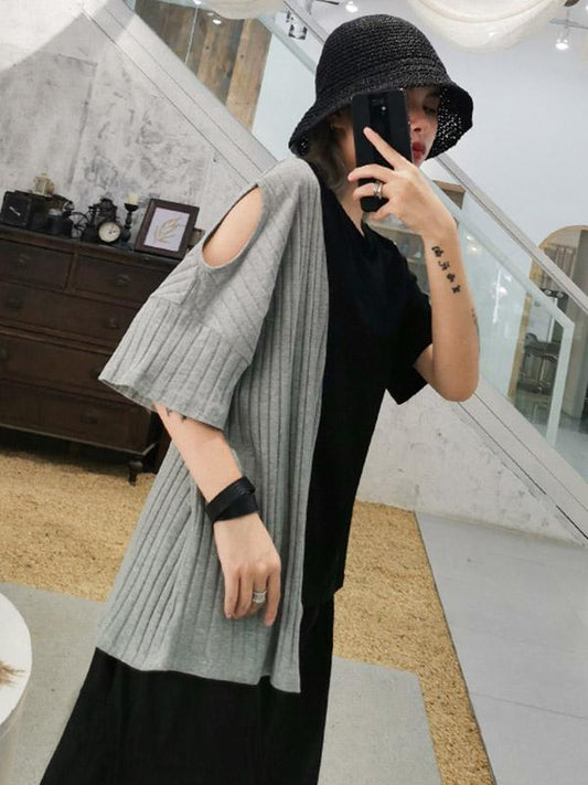 Knitting Split-joint Oversize T-Shirt