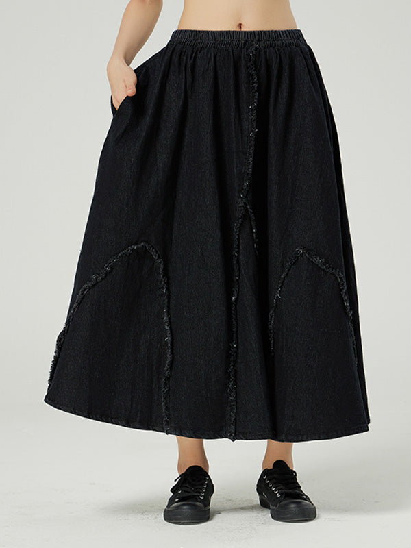 Simple Elasticity Waist Wide Leg Loose Pants