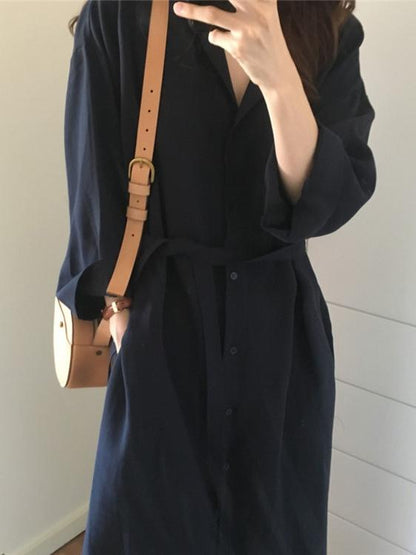 LOOSE SOFT LAPEL LONG COVER-UP