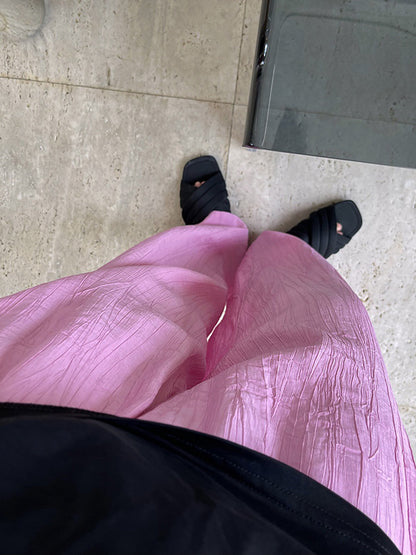 Simple Solid Color High Waisted Wide Leg Pants