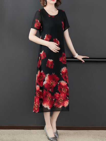 Loose Chiffon Printed Dress