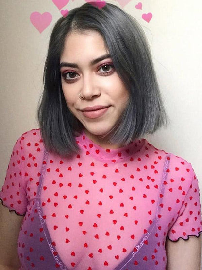 Mock Neck Frilled Crop Tee