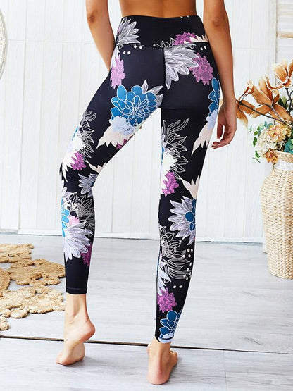 Flower Printed Sports Bra And Leggings Yoga Suits