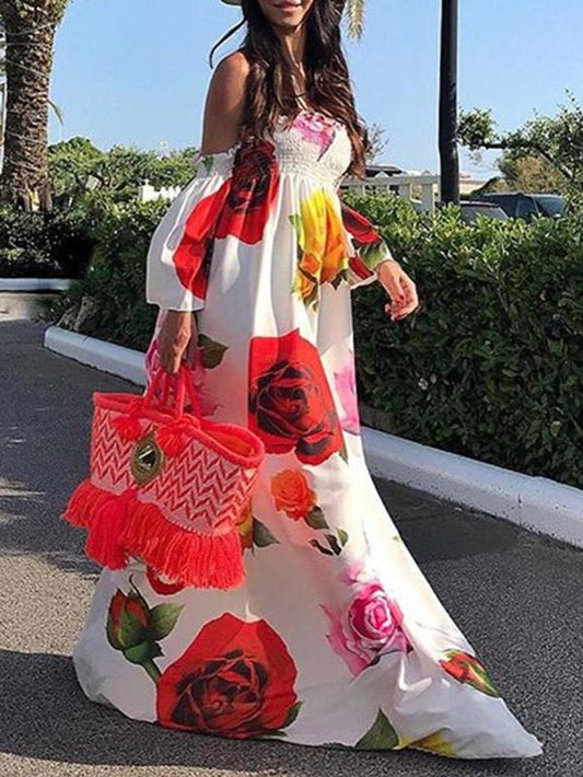 Floral Off Shoulder Maxi Dress