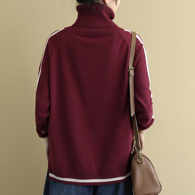 Buykud Striped Single Pocket Casual Comfortable Sweater