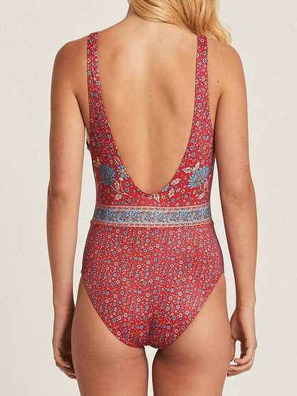 Bohemia Knotted Hollow One Piece Swimsuit