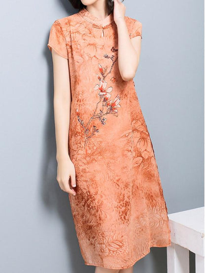 Loose Oversize Printed Split-side Dress
