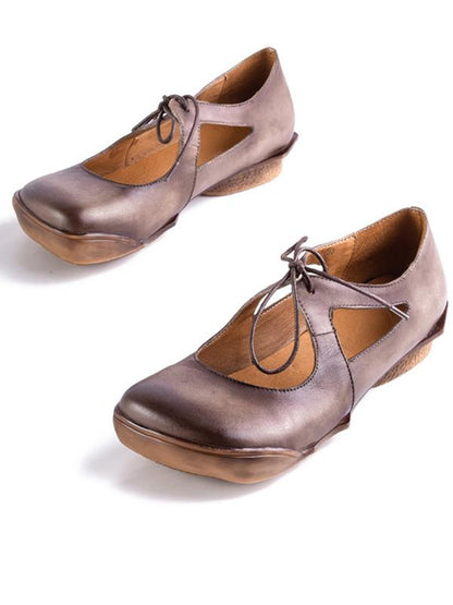 Genuine Leather Round Toe Sandals