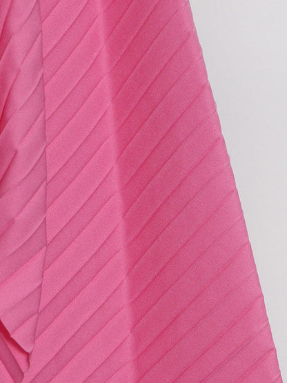 Stylish Pleated Solid Color Irregular Empire Waisted Skirts