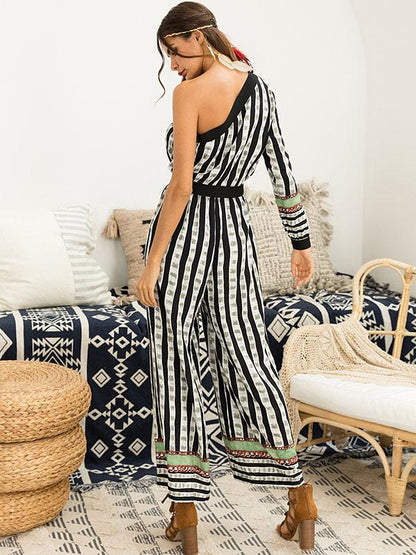 Floral Off-the-shoulder Bohemia Jumpsuits