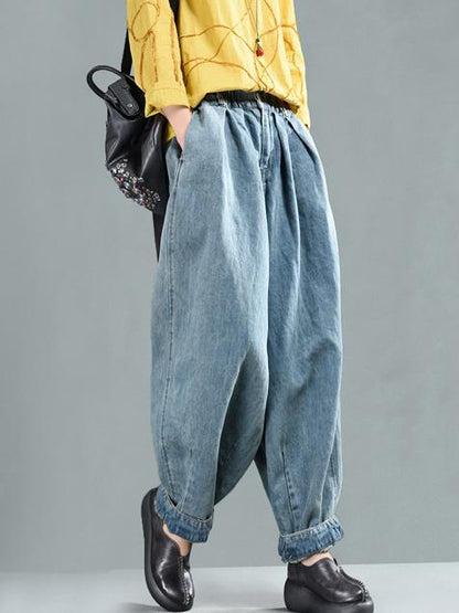 Loose Wide-leg Jean Harem Pants