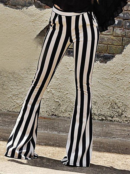 Striped Bell-bottom Casual Pants