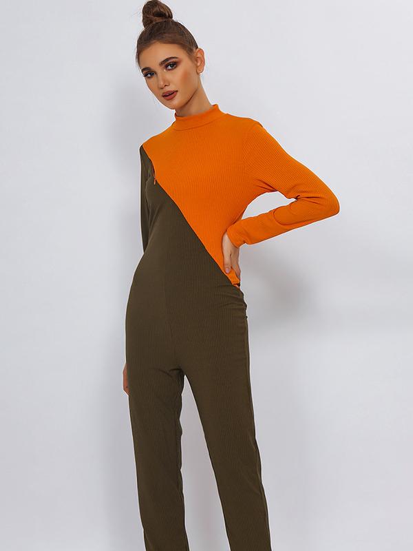 Fashion Color-Block Yoga Jumpsuits