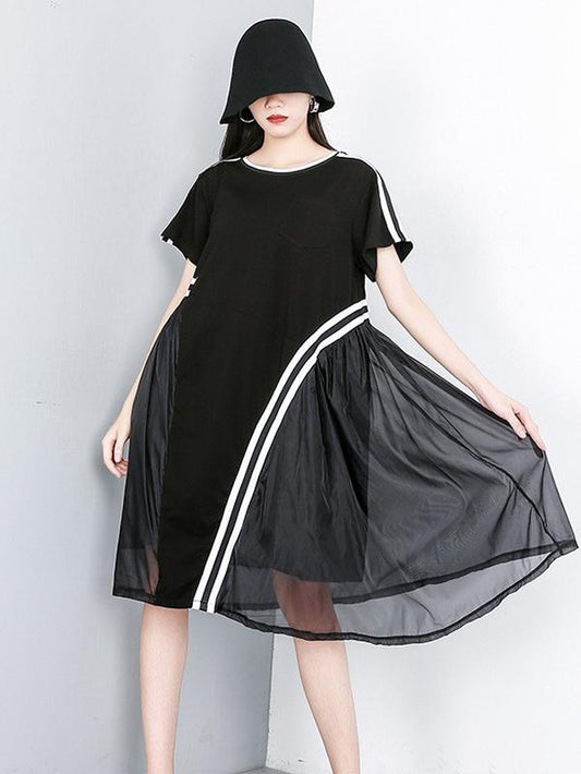 Summer Chiffon Asymmetric Midi Dress