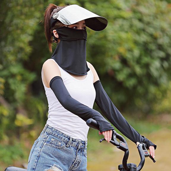 Solid Color Breathable Ice Silk Eye And Neck Protection Mask