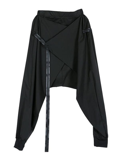 Elastic Waist Design Black Harem Pants
