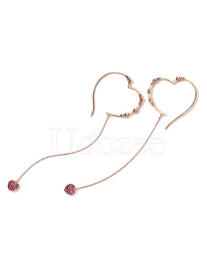 Retro Rose Gold Loving Heart Earrings